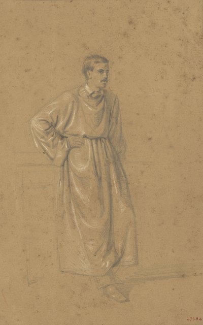 Academic Study of a Male Figure by Marià Fortuny